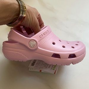 CROCS Kids Pink Rubber Clogs